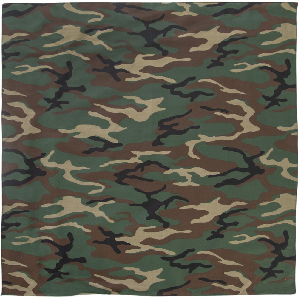 144 Units of Camo And Olive Green 22x22 Inch Cotton Bandanna - First ...