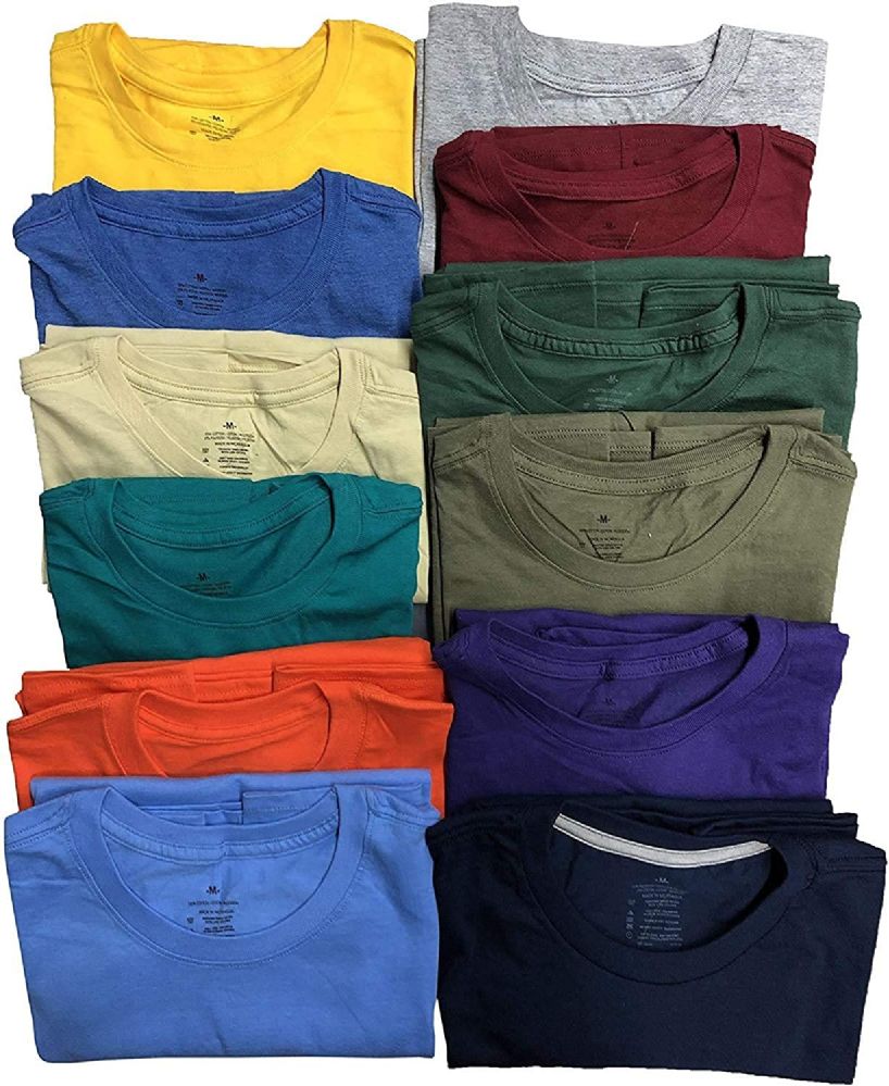 288 Units of Mens Cotton Crew Neck Short Sleeve T-Shirts Irregular ...