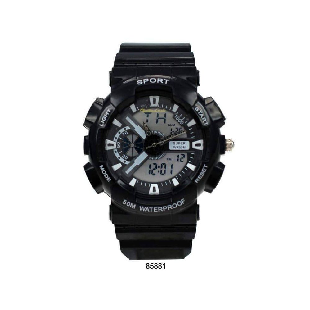 12 Units of 50mm Montres Carlo 5atm AnaloG-Digital Watch - 85881-Asst ...