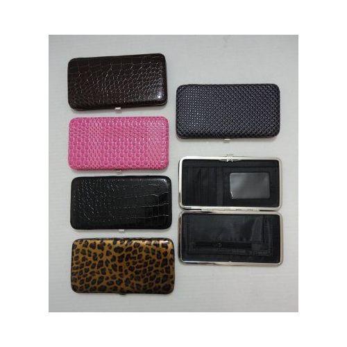 48 Units Of Ladies Flat Wallet With Push Button Clasp Assorted At