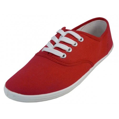 canvas shoes red color