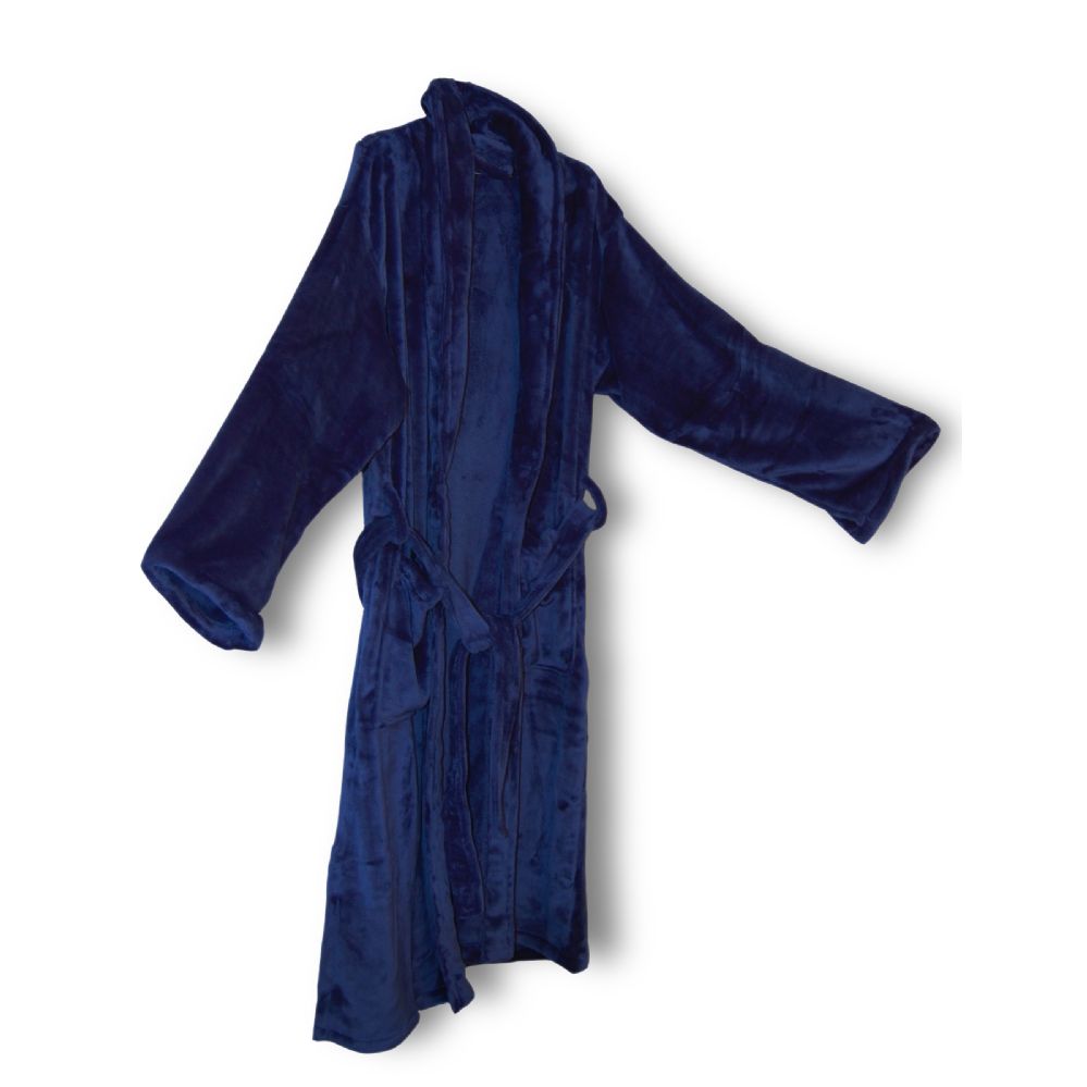 12 Units of Unisex Mink Touch Luxury Robe In Navy - Bath Robes - at