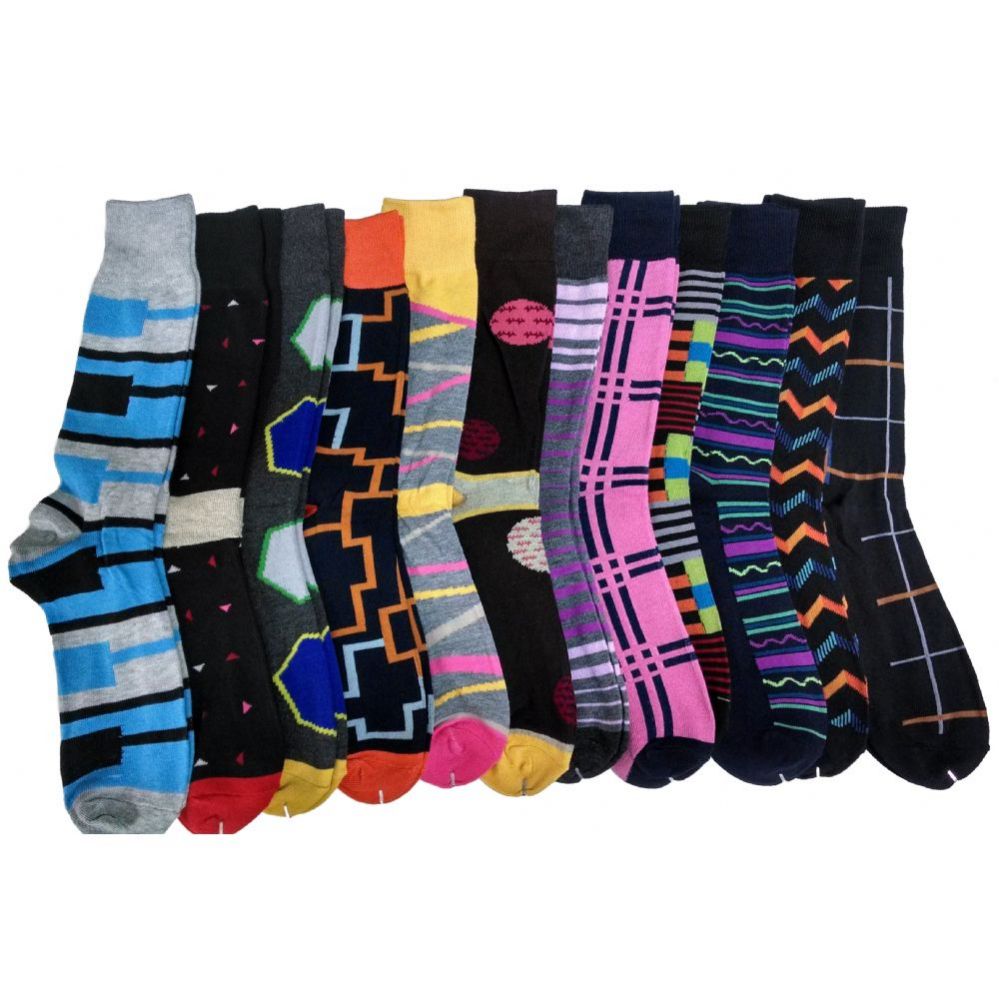 Mens Colorful Printed Dress Socks 