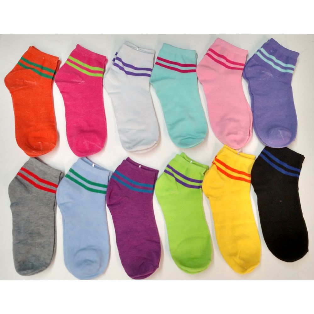 180 Units of Ladies Assorted Colors Low Cut Ankle Socks - Solid With ...