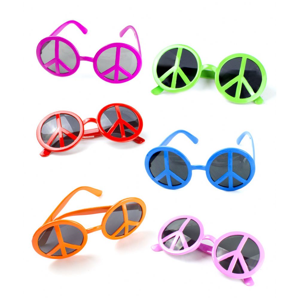 25 Units of Peace Sign Sunglasses - Assorted 12ct - Costumes ...