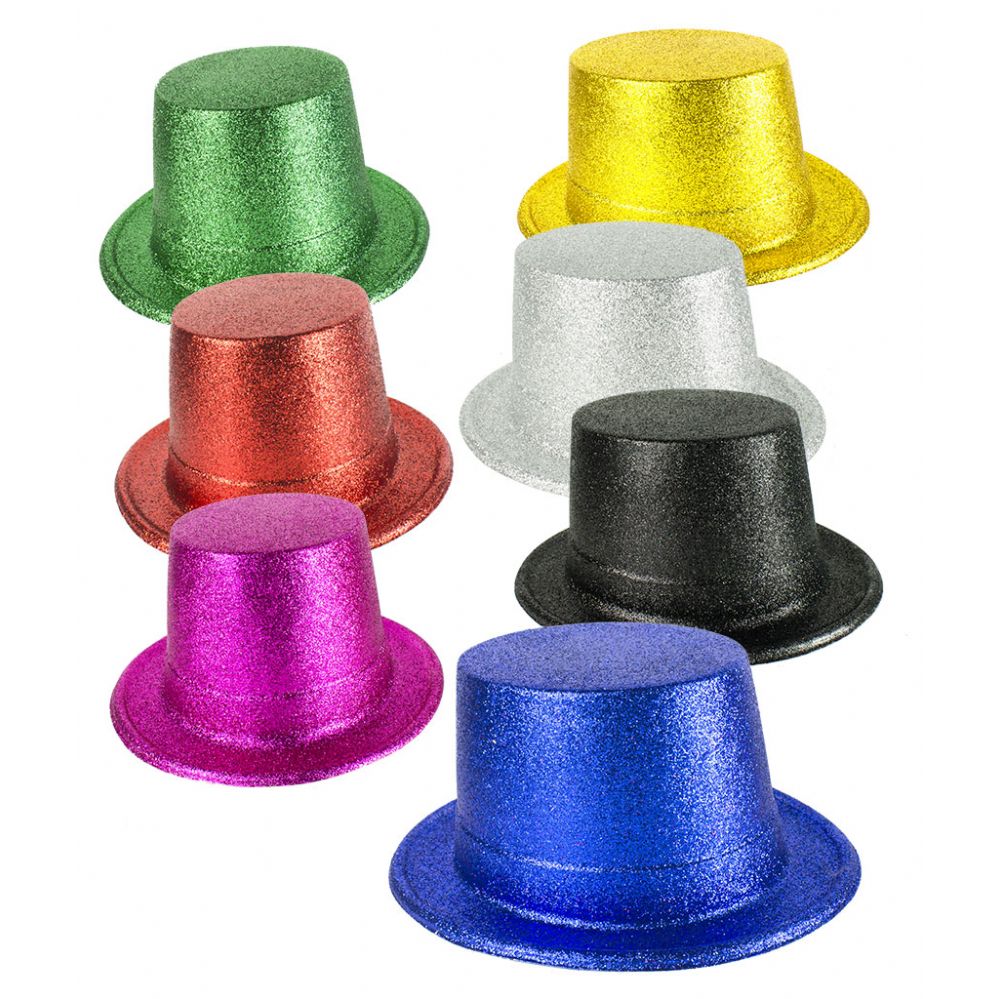 glitter top hats bulk