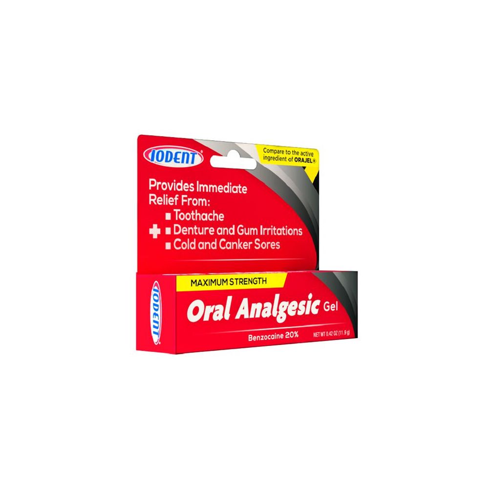 72 Units of .42 OZ IODENT ORAL ANALGESIC MAX STRENGTH GEL 0.42OZ - at