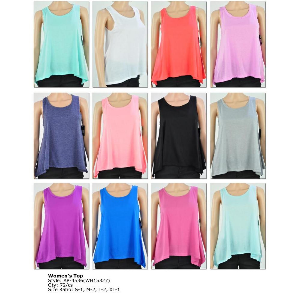 72 Units of Womans Solid Color Tank Top Womens Fashion Tops at