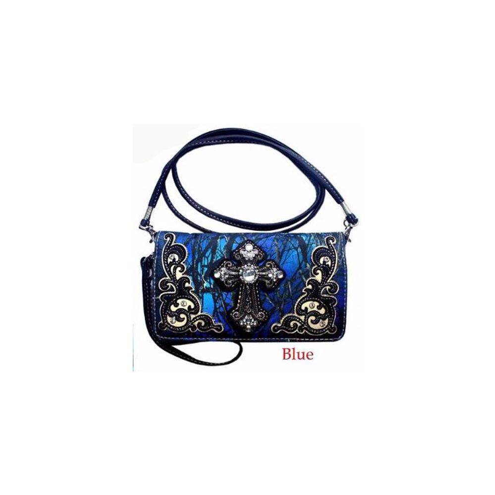 blue camo purse