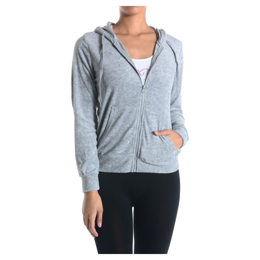 thin grey zip up hoodie