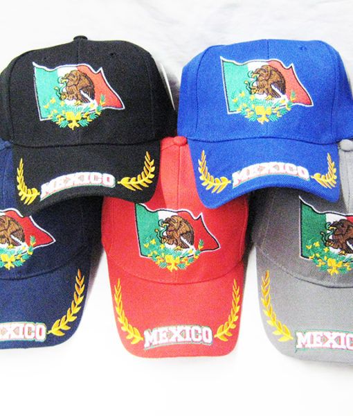 48 Units of Mexican Flag Baseball Cap Baseball Caps & Snap Backs at