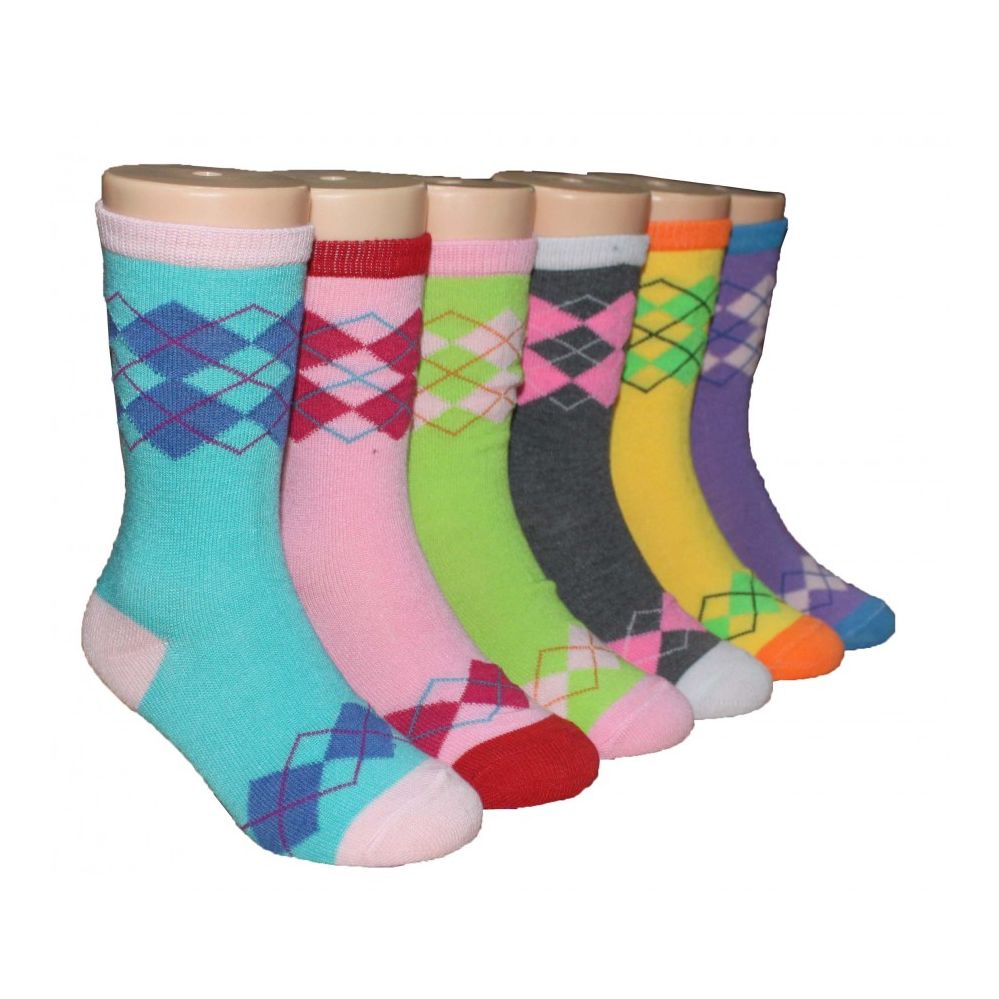 480 Units of Girls Argyle Crew Socks - Girls Crew Socks - at ...