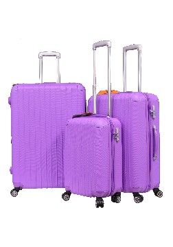 purple hard shell luggage