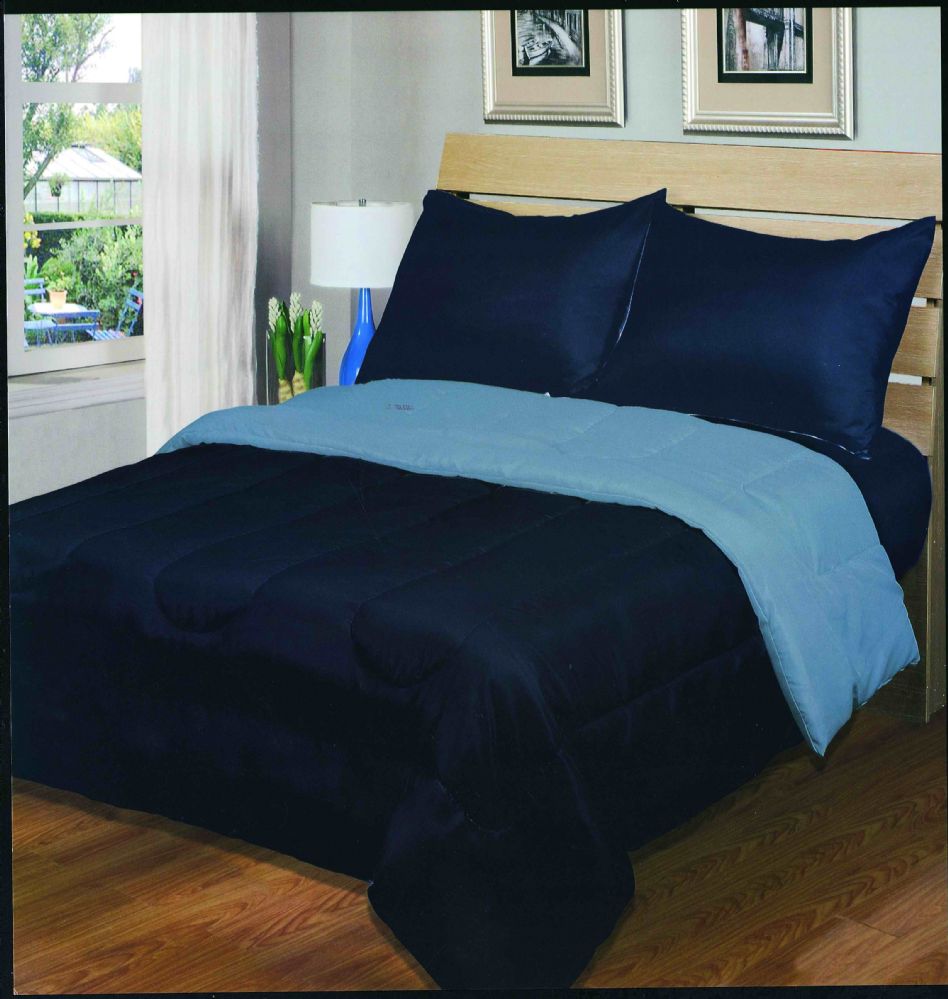 6 Units of Luxury Reversible Comforter Blanket Full Size 86 X 86 Navy