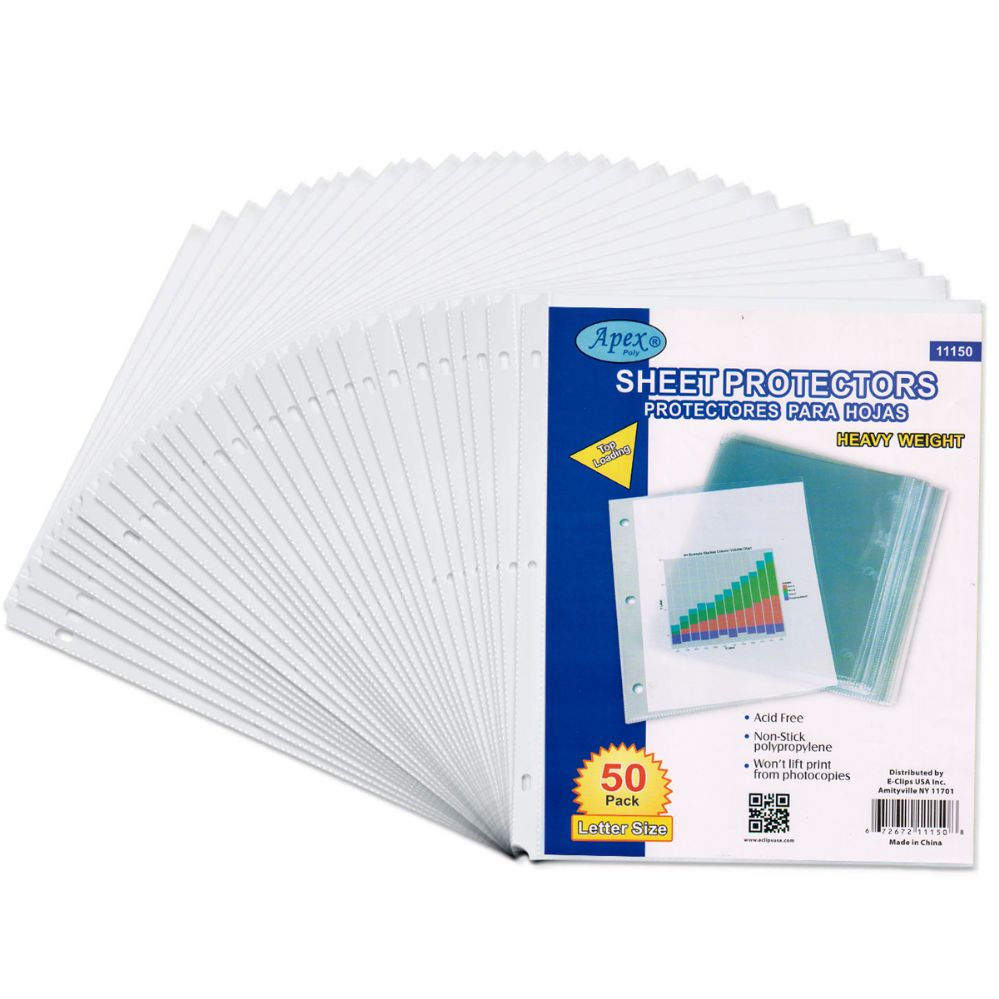 48 Units of Heavy Duty Sheet Protectors, 50 Ct. - Folders and Report