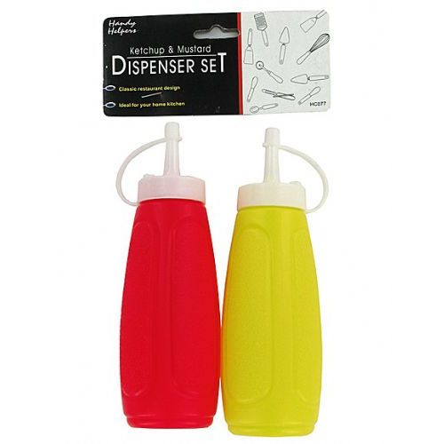 72 Units of Restaurant Design Ketchup & Mustard Dispenser Set Plastic