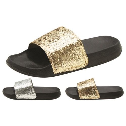 women's glitter slippers