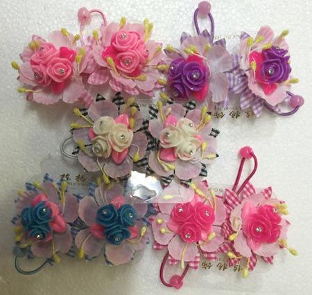 flower hair scrunchies