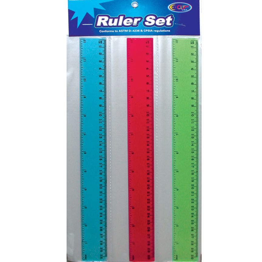 48 Units of 3 Pack Ruler Set - Rulers - at - alltimetrading.com