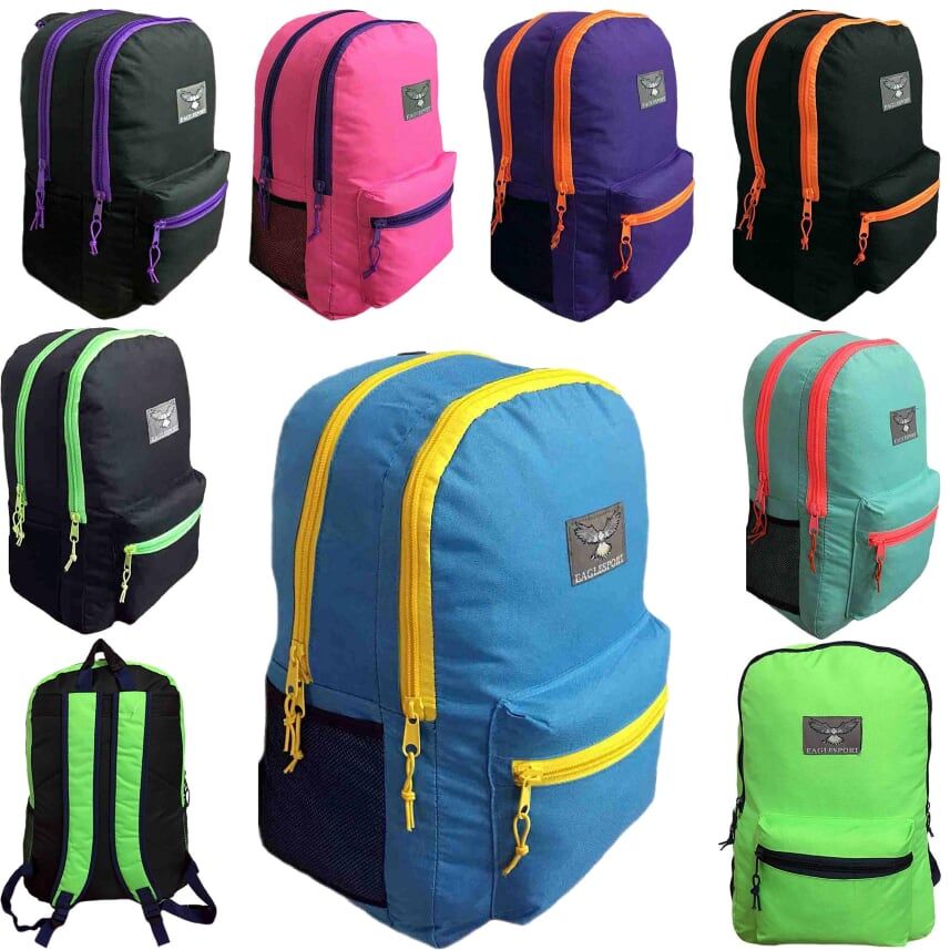 24 Units of 19 Inch Large Dual Compartment Two Tone Back To School