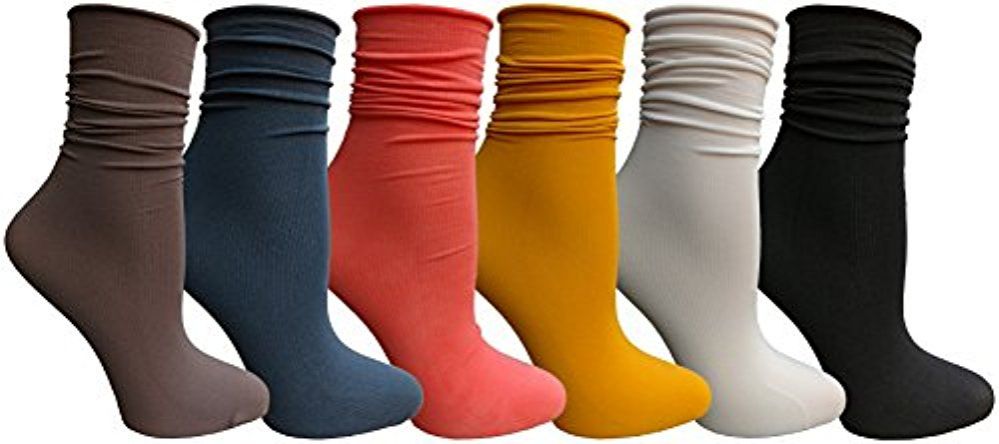 Yacht And Smith 6 Pack Womens Ruffle Slouch Socks Size 9 11 Womens Ankle Sock At 3461