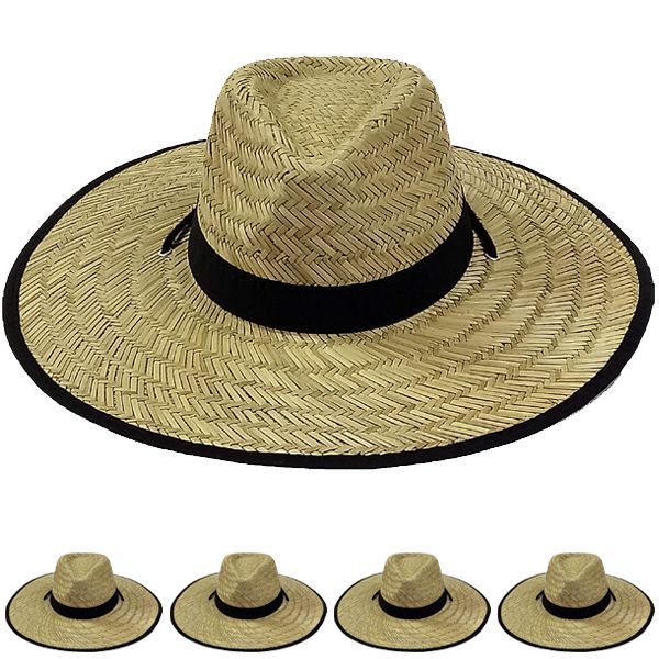 12 Units Of Wide Brim Bamboo Straw Lightweight Man Sun Hat - Sun Hats ...