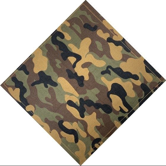 12 Units of Bandana Dark Green Black Tan And Brown Camo - Bandanas - at ...