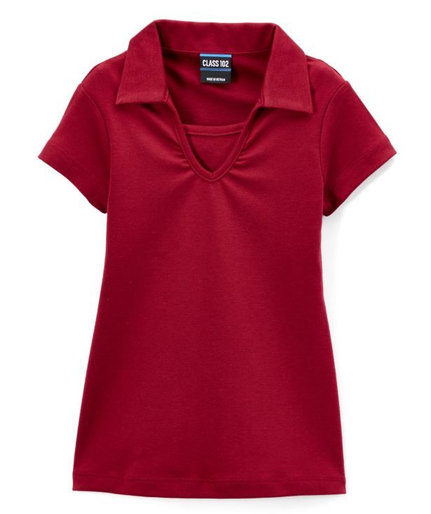 burgundy school uniform shirts