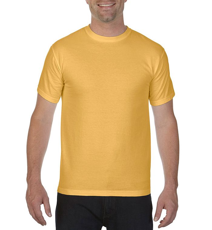 24 Units of Men's Mustard Yellow Short Sleeve T-Shirts, Size 2xlarge ...