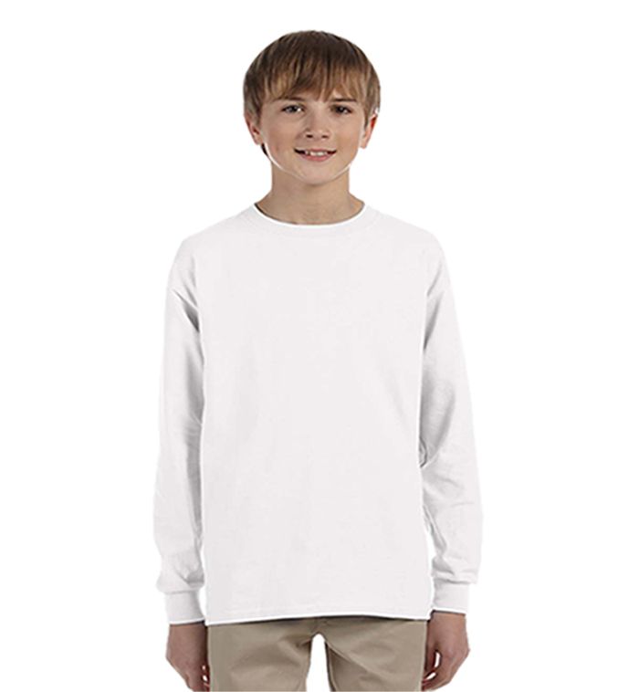 24 Units of Youth White Long Sleeve T-Shirt, Size Medium - Boys T ...