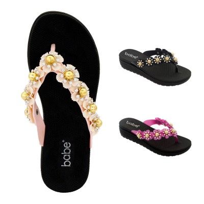 womens heeled flip flops