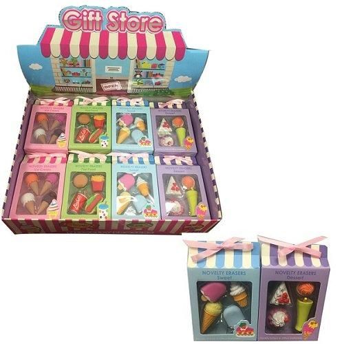 36 Units of Four Pack Fun Take Apart Erasers Food - Erasers - at ...