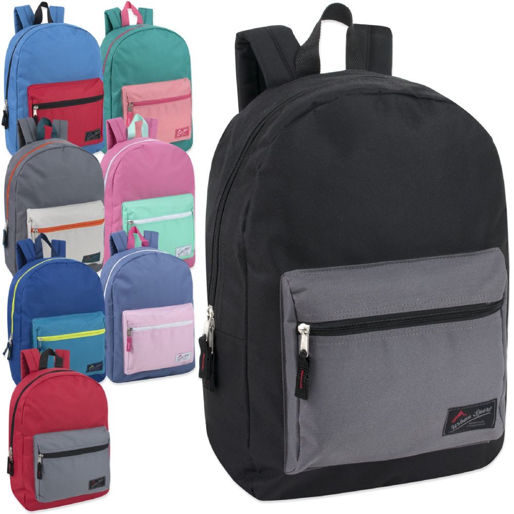 24 Units of Urban Sport 17 Inch Color Block Backpack - Backpacks 17 ...