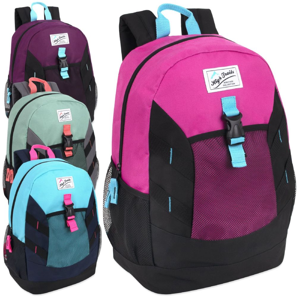 24 Units of High Trails 18 Inch Clip Pocket Backpacks - Girls ...