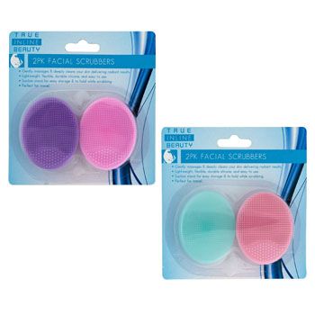 48 Units of Facial Scrubber Oval Silicone Two Color Per Pack - Bath And ...