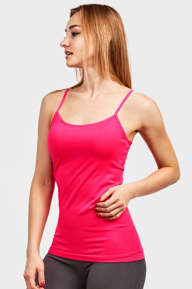 72 Units Of Sofra Ladies Poly Camisole In Hot Pink Womens Camisoles And Tank Tops At 