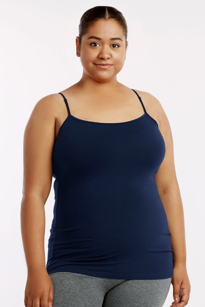 72 Units of Mopas Ladies Cotton Camisole Plus Size In Navy - Womens