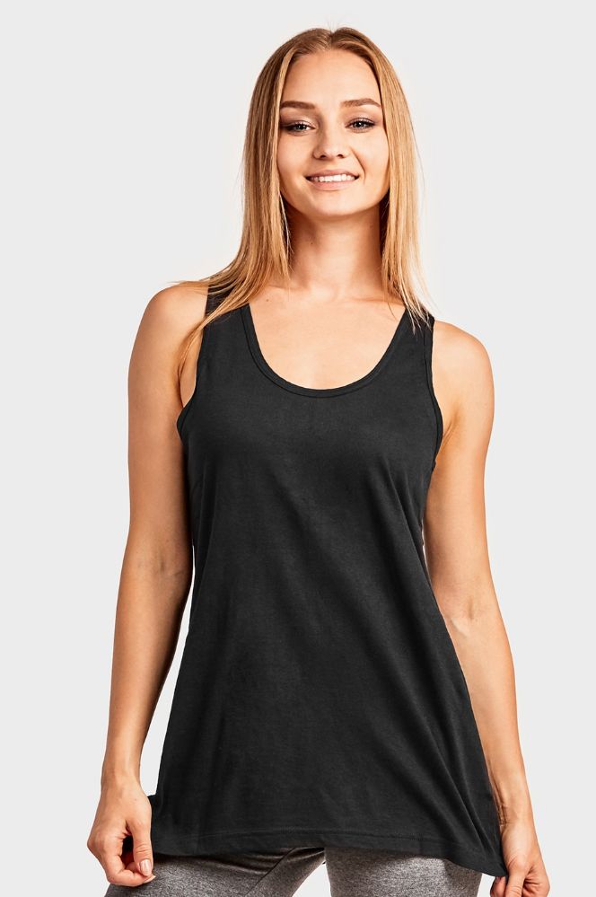 72 Units of Cottonbell Ladies Loose Fit Jersey Tank Top In Black Size