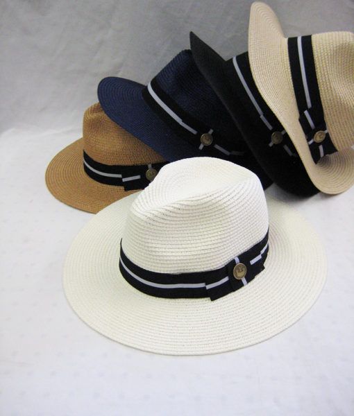 36 Units of Unisex Assorted Striped Fedora Hat - Fedoras, Driver Caps ...