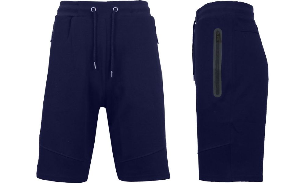 men's tech jogger shorts with zipper side pockets