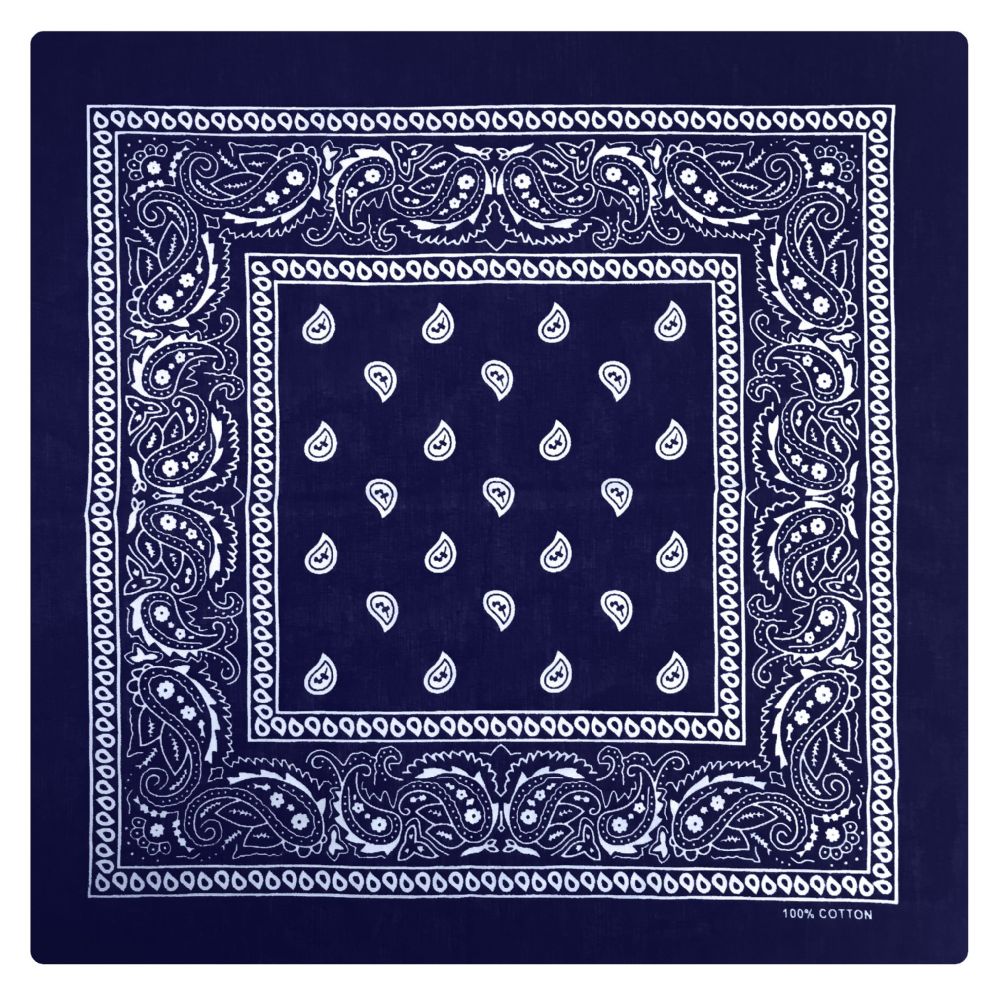 36 Units of Yacht & Smith 22 X 22 Inch Cotton Bandanna In Navy Paisley ...