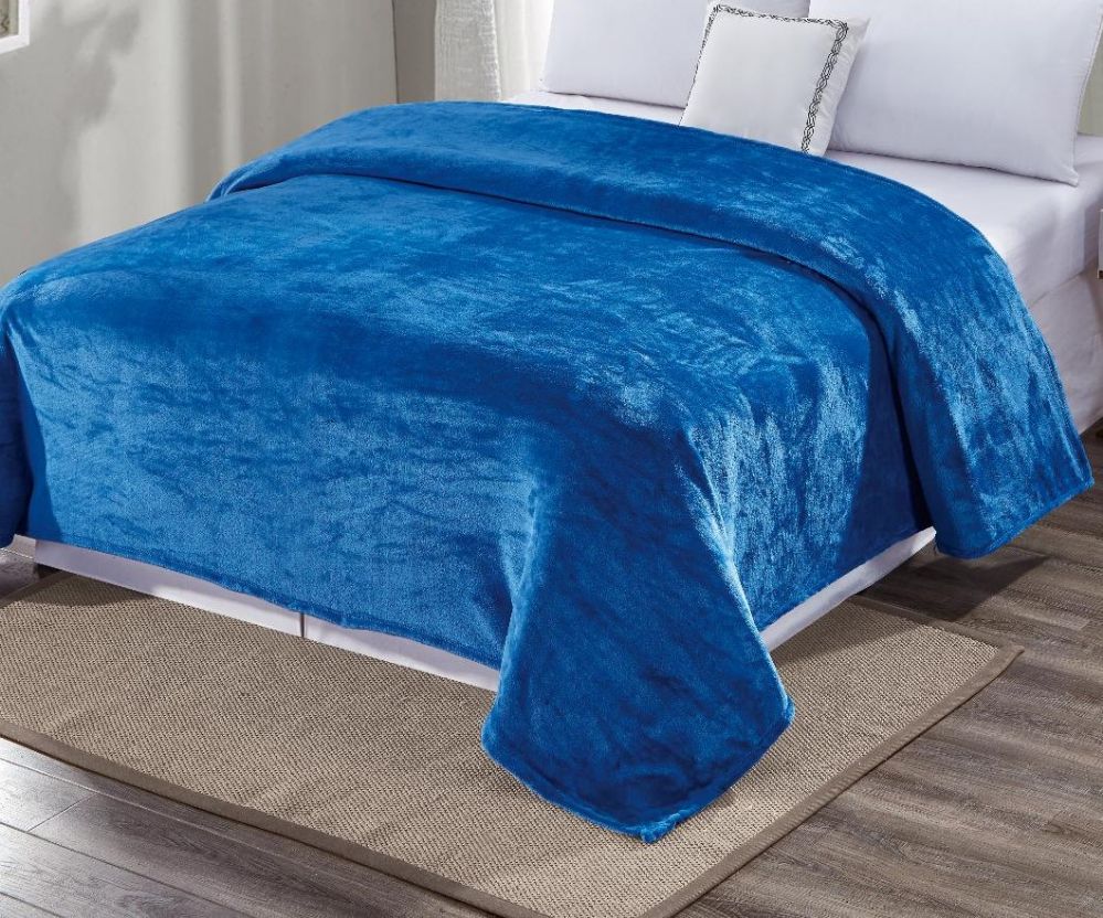 12 Units of Ultra Plush Solid Teal Color Full Size Blanket Fleece