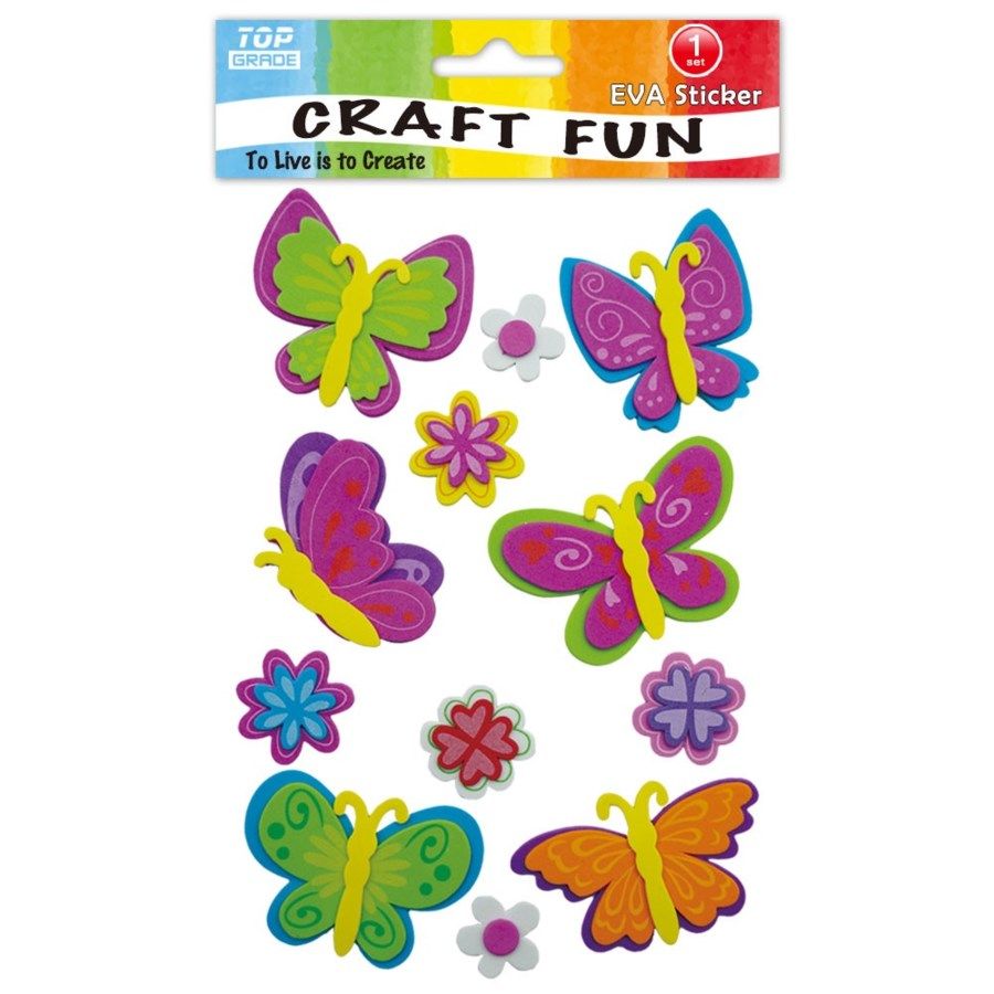 96 Units Of Eva Butterfly Craft - Craft Glue & Glitter - At 