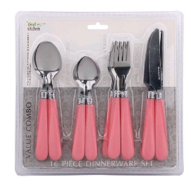 pink utensils set