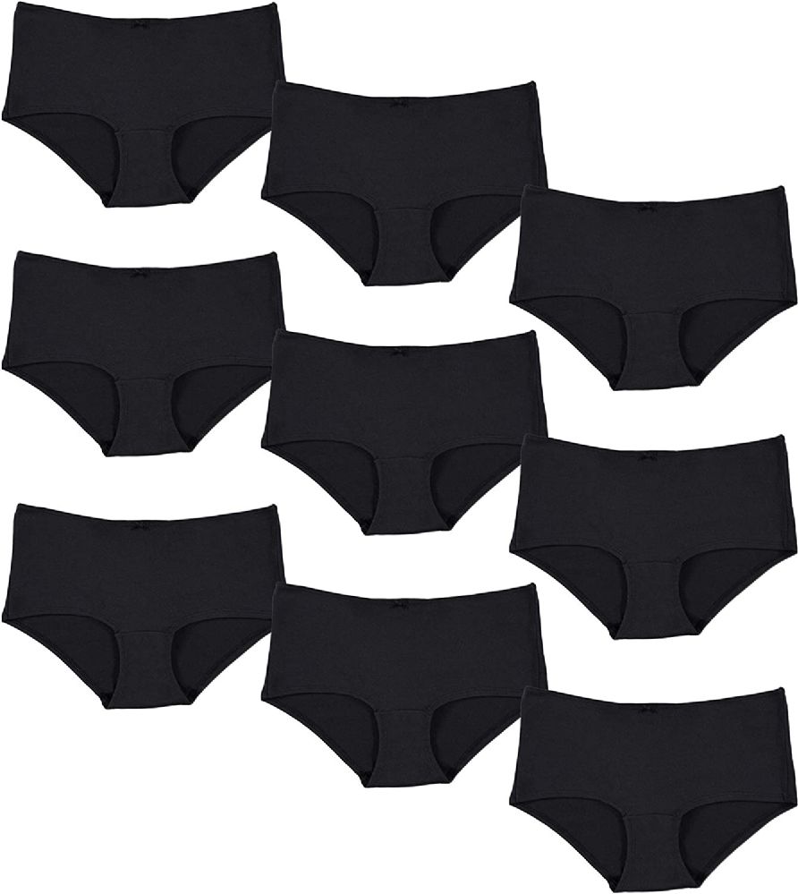 9 Units of Yacht & Smith Womens Black Cotton Underwear Panty Briefs in ...