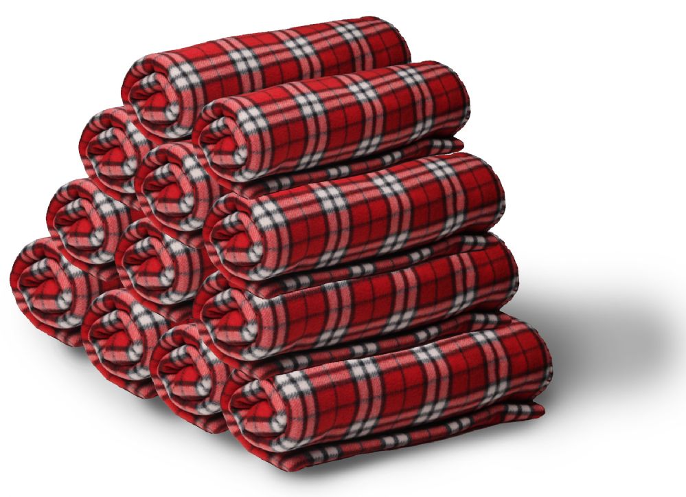 24 Units of Bulk Soft Fleece Blankets 50 X 60, Cozy Warm Throw Blanket