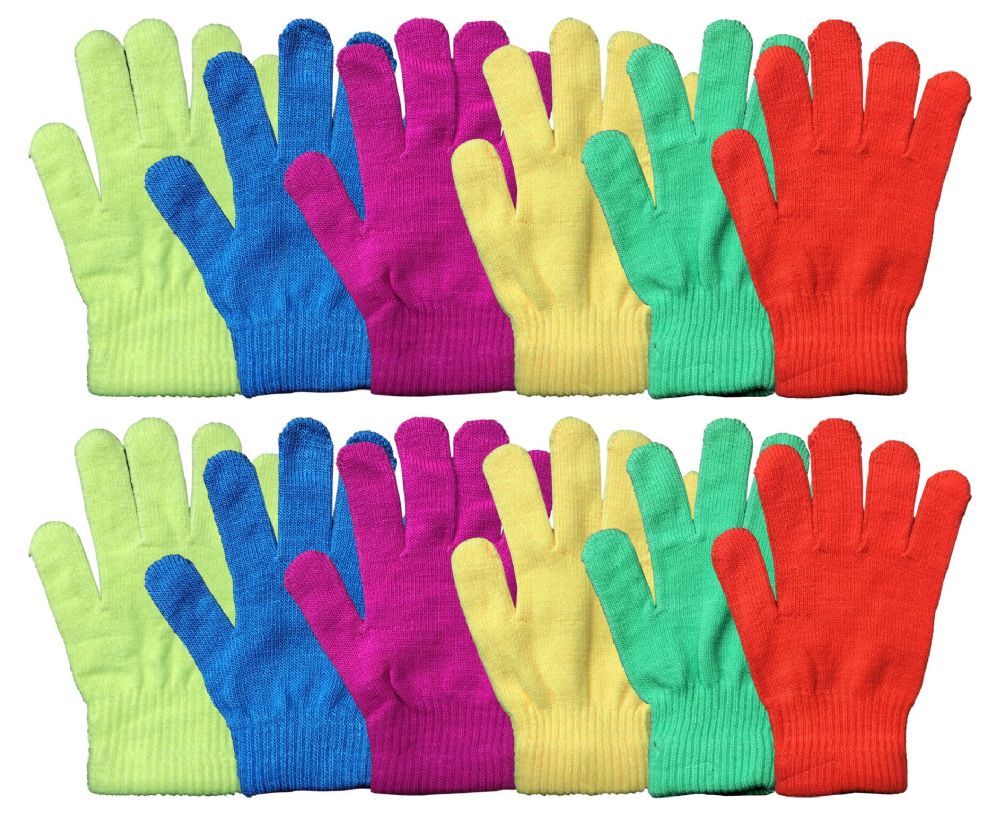 72 Units of Neon Craze Magic Gloves - Knitted Stretch Gloves - at ...