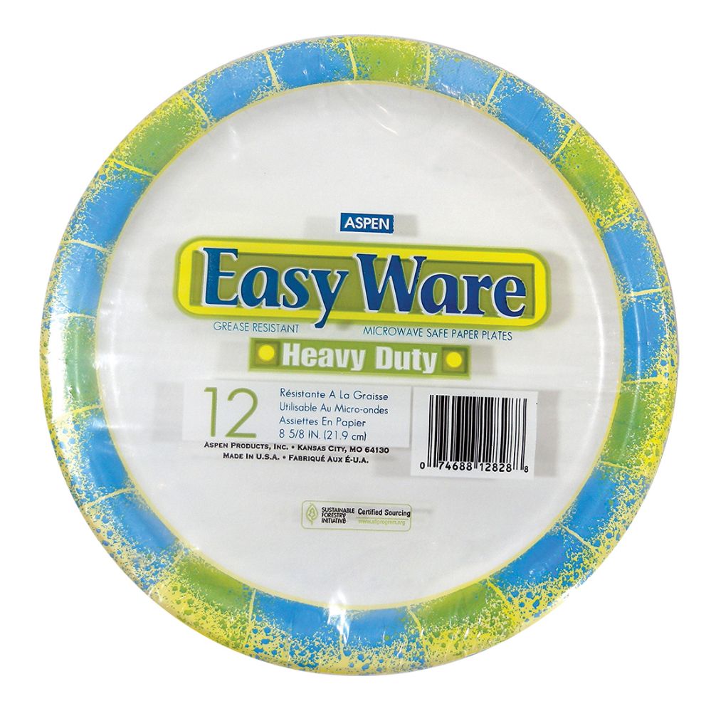 16 Units of EASY WARE PRINT DESIGN 8 5/8 12CT HEAVY DUTY PAPER PLATE