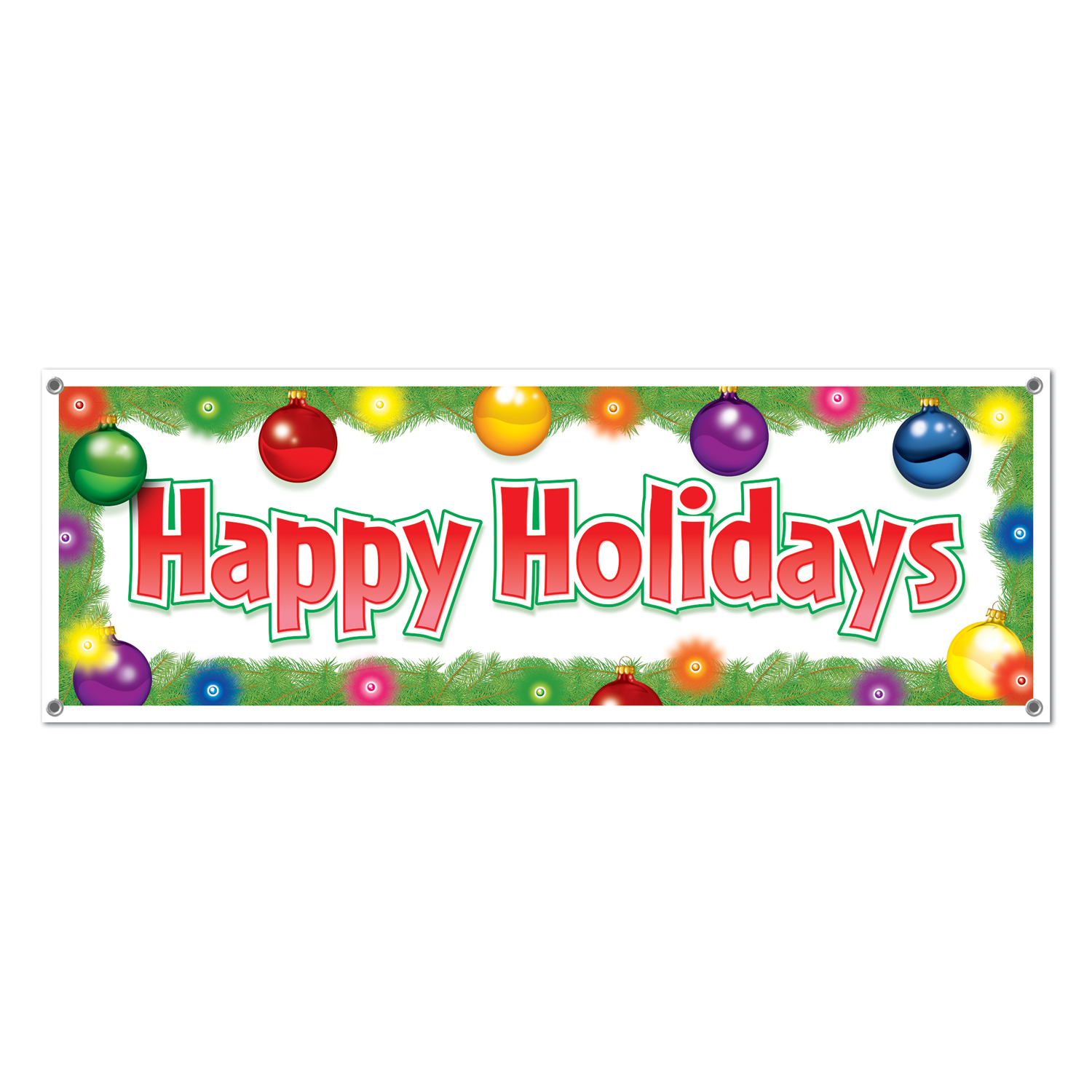 12 Units of Happy Holidays Sign Banner AlL-Weather; 4 Grommets - Party ...