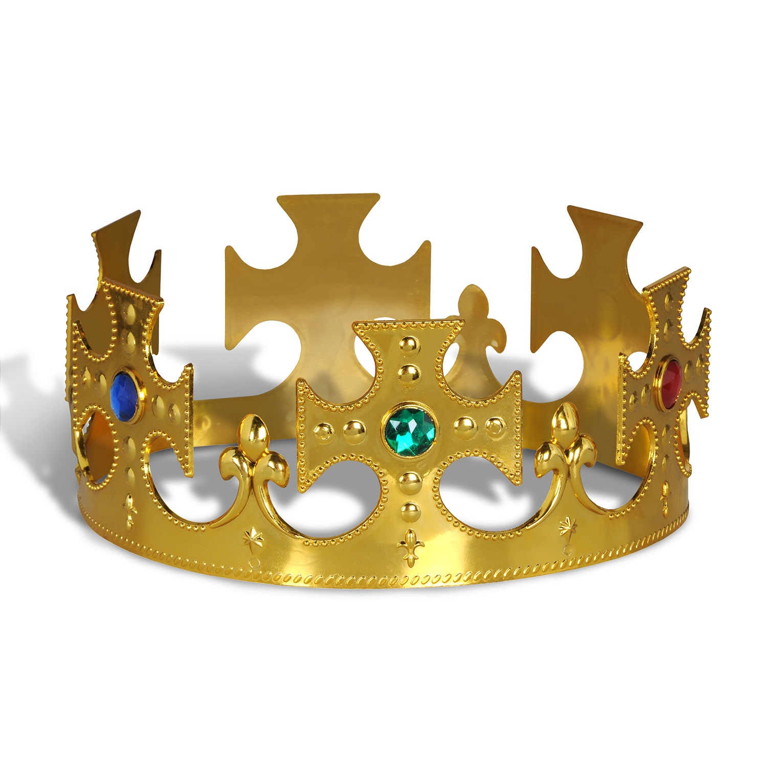 12 Units of Plastic Jeweled King's Crown Gold; Molded Plastic ...